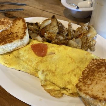 Stack'em High Pancakes & So Forth - Omelette with a biscuit - Pancakes Near Me - Kitty Hawk, North Carolina
