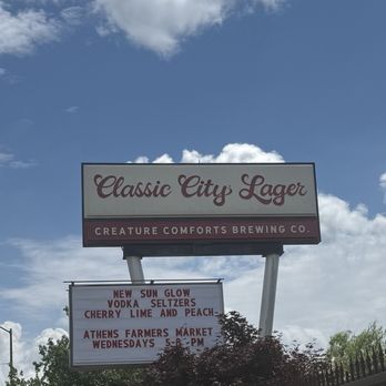 Creature Comforts Brewing - Classic City Lager sign - Breweries Near Me - Athens, Georgia