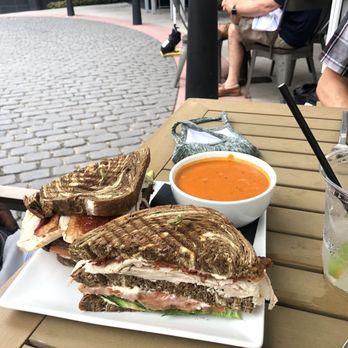 The Station Bar and Bites - Turkey club sandwich and tomato bisque. Sandwich was huge and so yummy, tomato bisque was creamy and delicious! - Bars Near Me - Harrison, New Jersey The Station Bar and Bites - Turkey club sandwich and tomato bisque. Sandwich was huge and so yummy, tomato bisque was creamy and delicious! - Bars Near Me - Harrison, New Jersey