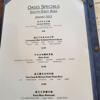 Oasis - Menu special Jan 2023 - Bars Near Me - Hong Kong, HK