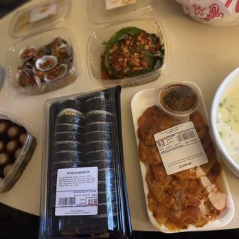 Mom's Refrigerator - marinated quail eggs, seasoned clams, seasoned fresh perilla leaves, kimchi pancake, spicy pork kimbap - Korean Near Me - Las Vegas, Nevada