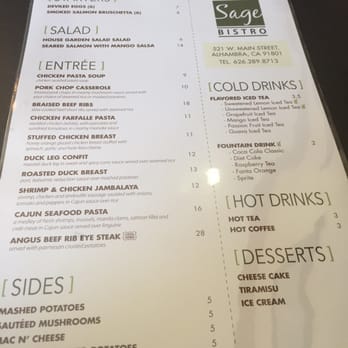 Sage Bistro - Menu. Variety of selections - American Near Me - Alhambra, California Sage Bistro - Menu. Variety of selections - American Near Me - Alhambra, California