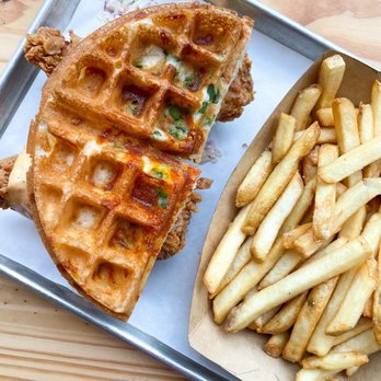 Namkeen - Clucking waffle sandwich and fries - Chicken Shop Near Me - Chatham, New Jersey Namkeen - Clucking waffle sandwich and fries - Chicken Shop Near Me - Chatham, New Jersey