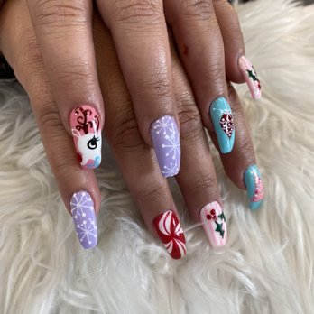 Polish Nails Spa - Full UV gel set all hand painted! - Nail Salons Near Me - Santee, California
