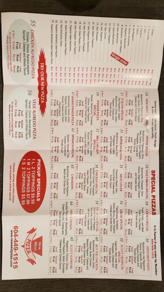 New West Pizza Pizza 1 1132 Ewen Avenue New Westminster Restaurant Reviews Phone Number