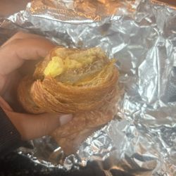 7th Street Hill Cafe - Turkey sausage, egg and cheese on a croissant