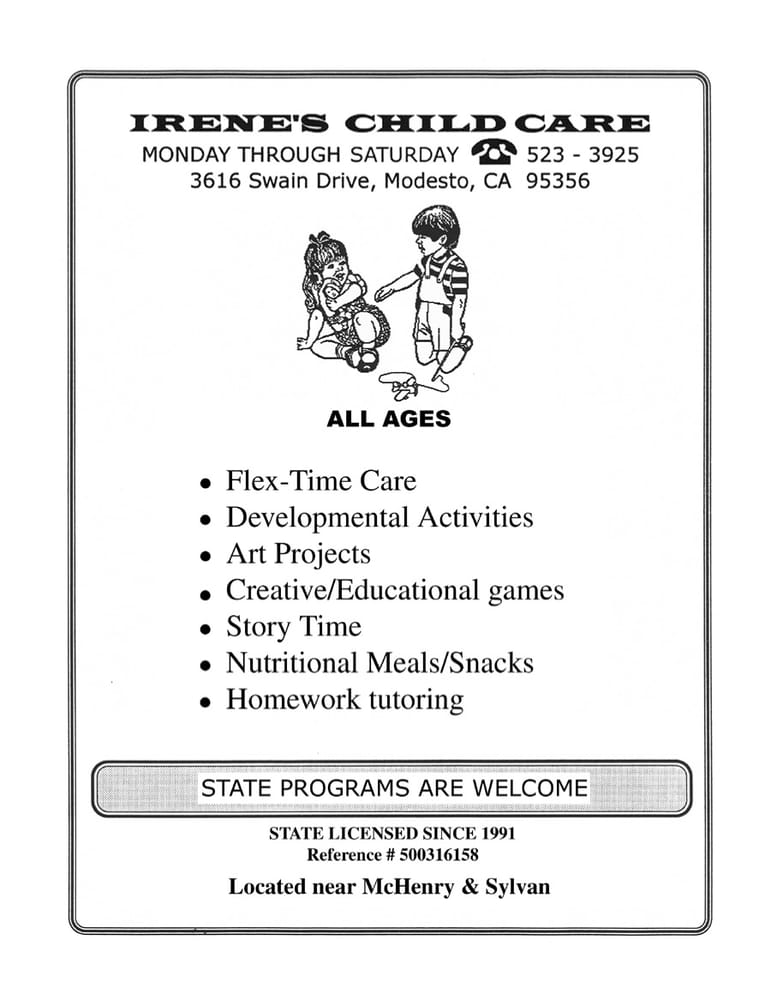 Irene's Child Care - childcare center in Modesto, CA