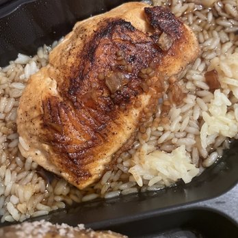 Cheddar's Scratch Kitchen - 5 oz. Bourbon glaze salmon perfect with the rice. I purchased a to go order. - American Near Me - Augusta, Georgia
