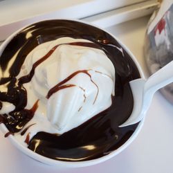 Extra hot fudge brownie sundae