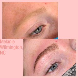 Lash On Wax Off - Before and after customized brow dye and shaping.