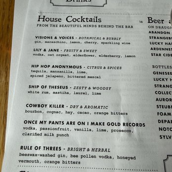 Kindred Fare - Cool cocktail names! - New American Near Me - Geneva, New York