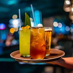 Drinks on tray