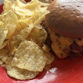 voodoo Brewing - Bacon jam burger: smoke Gouda smash burger with house made voodoo love child bacon jame and sriracha aioli - Brewpubs Near Me - Scranton, Pennsylvania