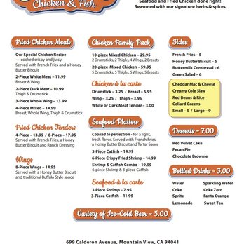 Clifford's Chicken and Fish - Menu from website 12/11/2023 - Seafood Near Me - Mountain View, California Clifford's Chicken and Fish - Menu from website 12/11/2023 - Seafood Near Me - Mountain View, California