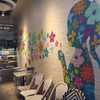 Flower Child - love this wall too - Vegetarian Near Me - Dallas, Texas