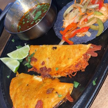 The Mexicano - Queso birria and chicken Queso birria and shrimp taco - Mexican Near Me - Phoenix, Arizona