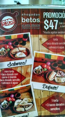 Menu photo 2 Ahogadas Beto's Guadalajara, JAL