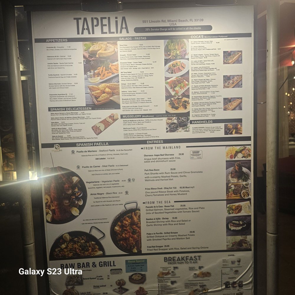 Tapelia - Nice menu but NOT WORTH the trouble.  Just pass by - Spanish Near Me - Miami Beach, Florida