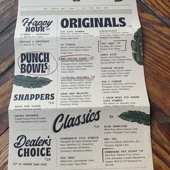 Bootlegger Tiki - Menu - Tiki Bars Near Me - Palm Springs, California