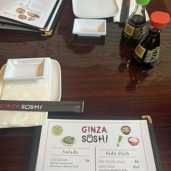 Ginza Sushi - table with menu - Sushi Bars Near Me - San Jose, California