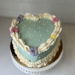 Just Sweets - Beautiful Strawberry heart shaped cake with vanilla creamy buttercream!