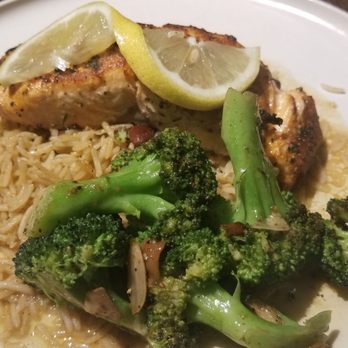 Zeke's Kitchen & Bar - Salmon rice and broccoli - New American Near Me - Smyrna, Georgia