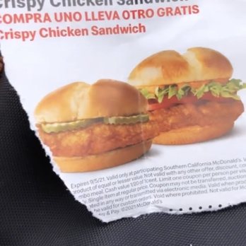 McDonald's - two chicken sandwiches on a piece of paper - Fast Food Near Me - Coachella, California McDonald's - two chicken sandwiches on a piece of paper - Fast Food Near Me - Coachella, California