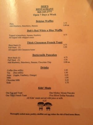 Menu photo 7 Deb's Restaurant Higganum, CT