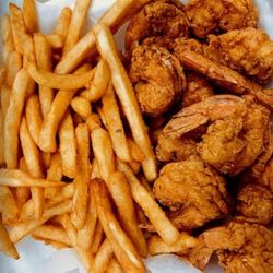 Crazy Chicken - Shrimp and fries! So good. I really enjoyed my food