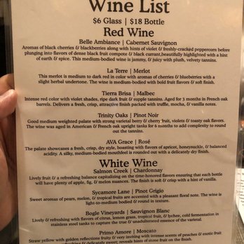 Fork in The Alley - Wine list - New American Near Me - Roanoke, Virginia