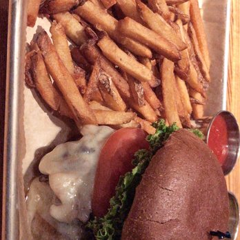 Local Republic - Dr Egon burger and a side of French fries - Gastropubs Near Me - Lawrenceville, Georgia