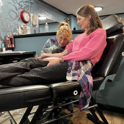 True Blue Electric Tattoo - Cari being awesome on my new tattoo