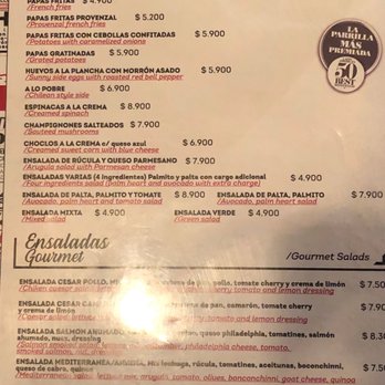 La Cabrera - menu - Steakhouses Near Me - Santiago, RM La Cabrera - menu - Steakhouses Near Me - Santiago, RM