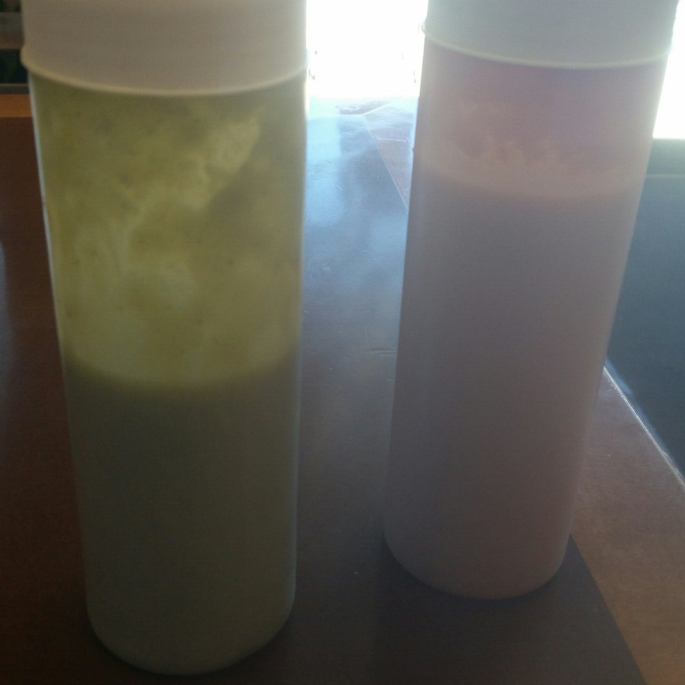Sarai's - Bottles of red and green salsa - Mexican Near Me - Lakeside, California Sarai's - Bottles of red and green salsa - Mexican Near Me - Lakeside, California