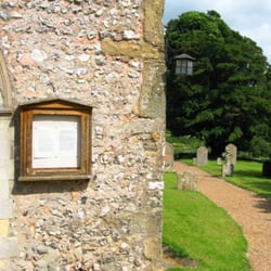 Parish Church of St Mary, Sullington - Tower wall showing Saxon long-and-short work