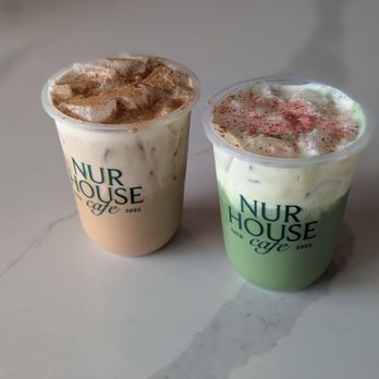 Nur House Cafe - Iced date latte and triple berry cloud matcha - Coffee & Tea Near Me - Minneapolis, Minnesota Nur House Cafe - Iced date latte and triple berry cloud matcha - Coffee & Tea Near Me - Minneapolis, Minnesota