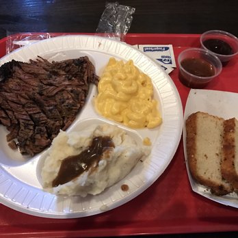 Jack's Bar-B-Que - Brisket with mashed potatoes mac and cheese and corn bread - Barbeque Near Me - Nashville, Tennessee Jack's Bar-B-Que - Brisket with mashed potatoes mac and cheese and corn bread - Barbeque Near Me - Nashville, Tennessee