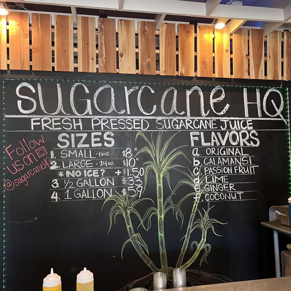 Sugarcane HQ - Their limited but severely tasty menu. - Juice Bars & Smoothies Near Me - San Bruno, California Sugarcane HQ - Their limited but severely tasty menu. - Juice Bars & Smoothies Near Me - San Bruno, California