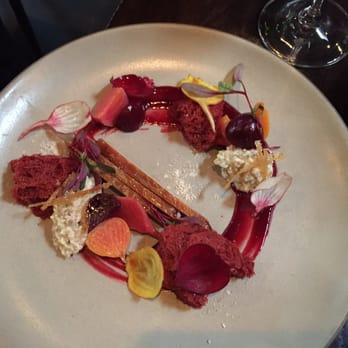 SPQR - Smoked sturgeon bacon salad, beet cake, etc. - Italian Near Me - San Francisco, California SPQR - Smoked sturgeon bacon salad, beet cake, etc. - Italian Near Me - San Francisco, California