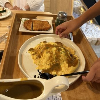 Kyuramen x TBaar - Omurice with tonkatsu . Curry sauce - Ramen Near Me - Vernon Hills, Illinois Kyuramen x TBaar - Omurice with tonkatsu . Curry sauce - Ramen Near Me - Vernon Hills, Illinois