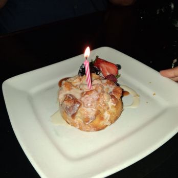 Perch - Pudding with candle for my moms birthday!! - Lounges Near Me - Los Angeles, California