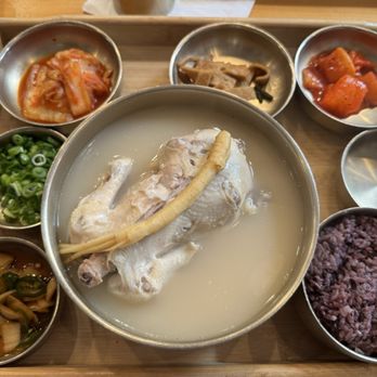 Han Sang - Samgyetang set with ginseng snap - Korean Near Me - Millbrae, California