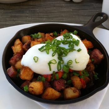 Solbar - Corned Beef hash with Poached eggs. - New American Near Me - Calistoga, California Solbar - Corned Beef hash with Poached eggs. - New American Near Me - Calistoga, California