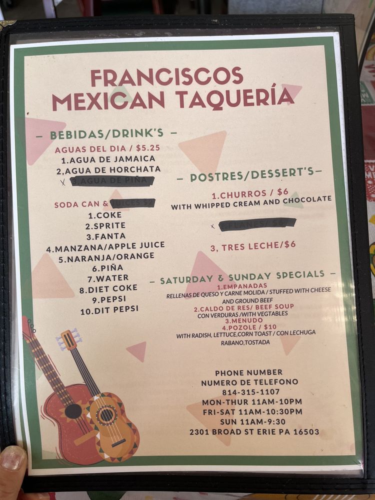 Food from Francisco's Mexican Taqueria