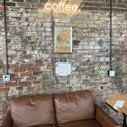 Coffee Off The Square - Interior.  Love the exposed brick