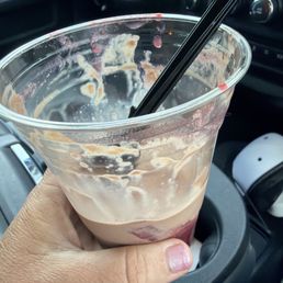 Chocolate strawberry sundae remains Chocolate strawberry sundae remains