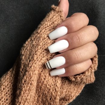 Sunrise Nails And Spa - White coffin nail - Nail Salons Near Me - Upland, California