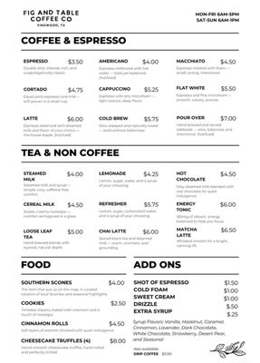 Menu photo 3 Fig and Table Coffee Kingwood, TX