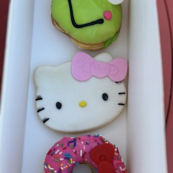 Hello Kitty Cafe - Donuts and a Hello Kitty sugar cookie. - Desserts Near Me - Las Vegas, Nevada Hello Kitty Cafe - Donuts and a Hello Kitty sugar cookie. - Desserts Near Me - Las Vegas, Nevada