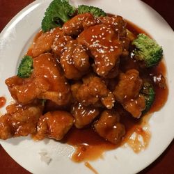 Sesame chicken! (Rice not pictured)